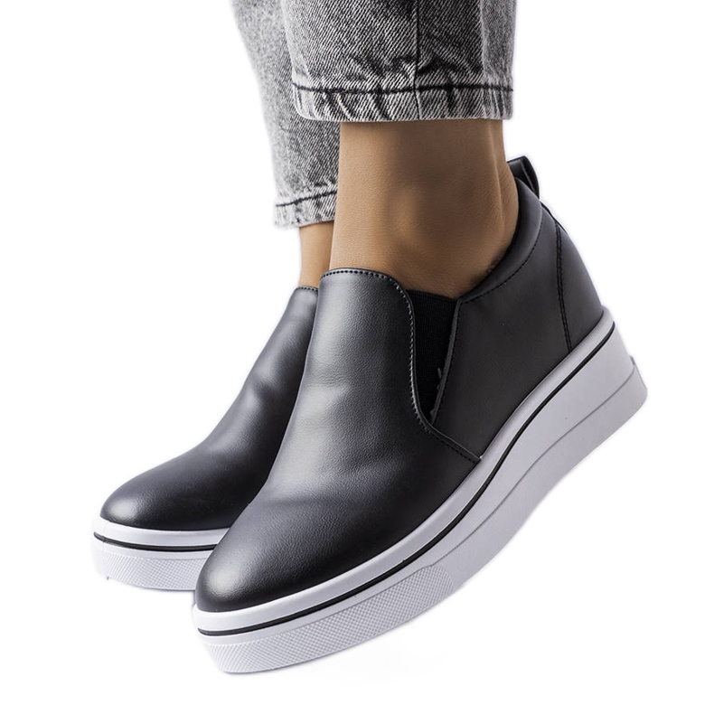 BM Sneaker slip-on con zeppa di colore nero di Francoeur