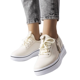 BM Sneakers basse beige con zeppa di Mathieu