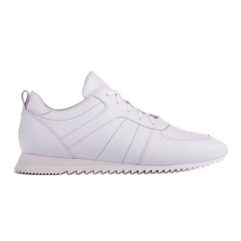 Marco Shoes Sneaker in pelle martellata bianca bianco