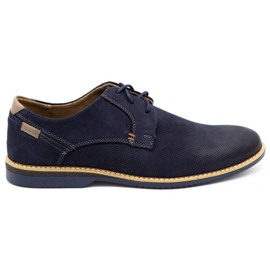 KOMODO Scarpe casual da uomo in pelle 859L blu navy