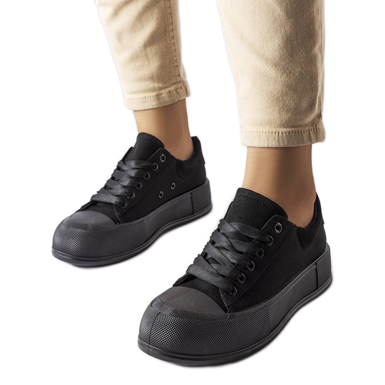 Sneakers nere con plateau di Josseaume nero