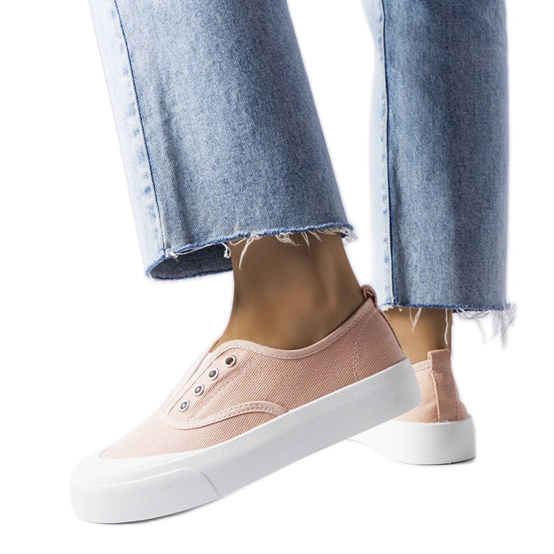 Sneaker senza lacci rosa di Rabican