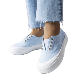 Sneaker senza lacci di colore blu di Rabican