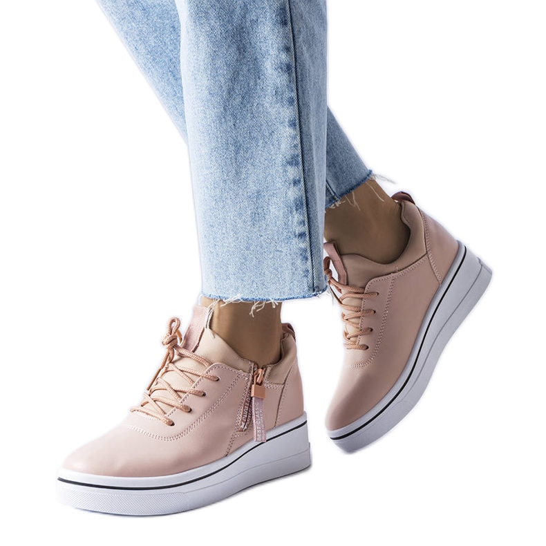 Sneakers rosa con zeppa bassa di Mathieu