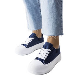 Sneakers con plateau blu navy di Josseaume