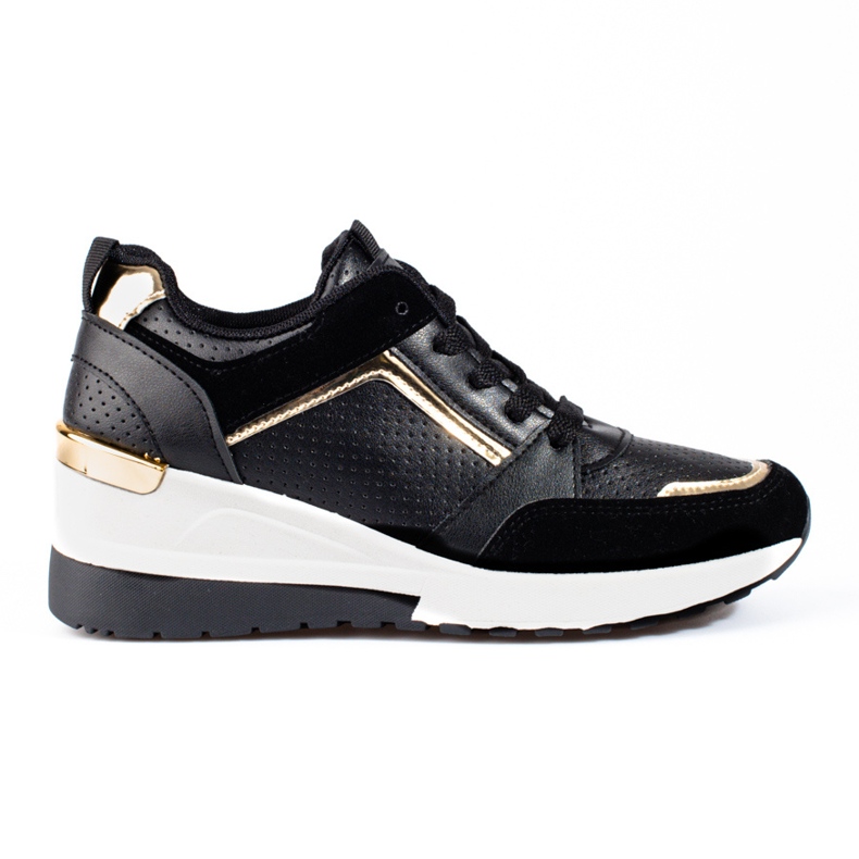 Sneakers da donna nere con zeppa Shelovet nero