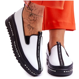 S.Barski Sneakers In Pelle Senza Lacci Da Donna Bianche Nathalie bianco