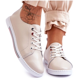 S.Barski Sneakers Pelle Donna Beige Renes marrone