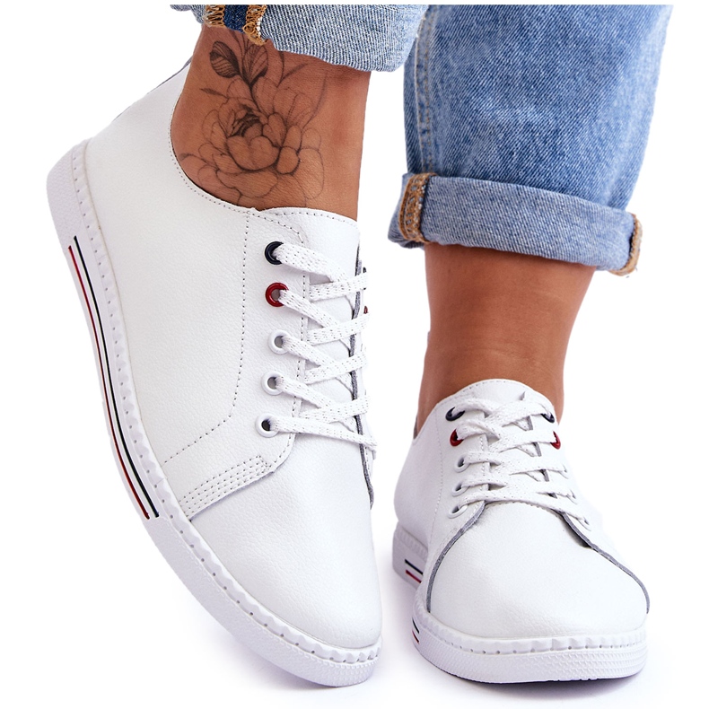 S.Barski Sneakers Donna in Pelle Bianco Renes bianca