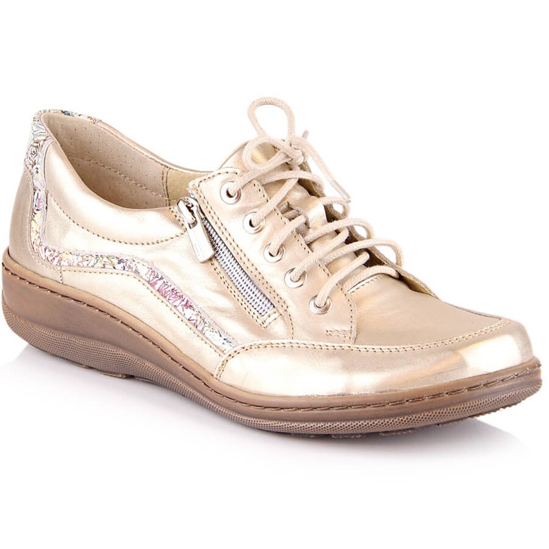 Scarpe da donna comode in pelle dorate Helios 411 d'oro