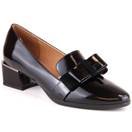 Scarpe da donna laccate nere su un blocco McKeylor 10871 nero