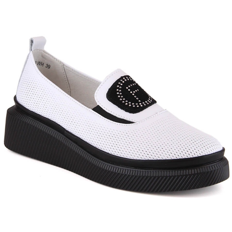 Scarpe da donna in pelle sulla piattaforma bianco Filippo DP4572 bianca