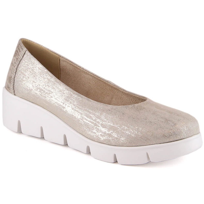 Scarpe con zeppa slip-on da donna in pelle Filippo DP4560 d'oro