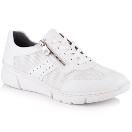 Comode scarpe sportive da donna bianche Rieker M0100-80 bianca
