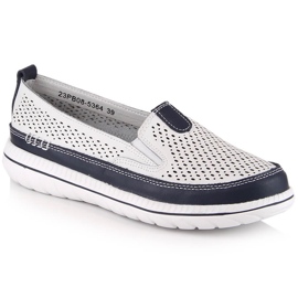 Scarpe slip-on da donna comode in pelle bianche eVento 5364 bianco