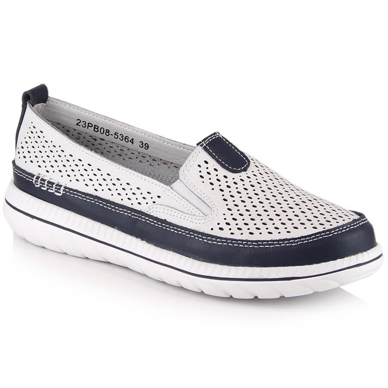 Scarpe slip-on da donna comode in pelle bianche eVento 5364 bianca