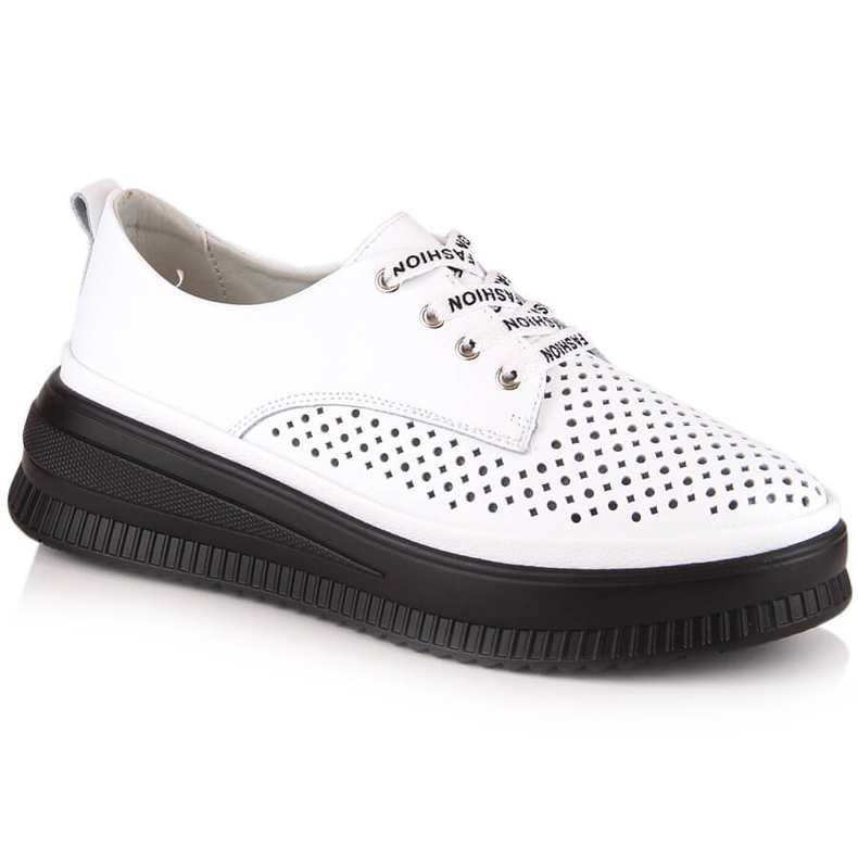 Scarpe da donna comode traforate in pelle bianche Artiker 52C1992 bianca