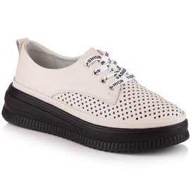 Potocki Scarpe beige traforate da donna comode in pelle Artiker 52C1990