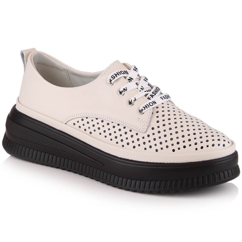 Potocki Scarpe beige traforate da donna comode in pelle Artiker 52C1990