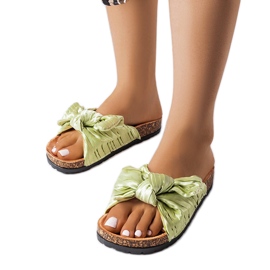 Pantofole verdi con fiocco di Duplanty verde