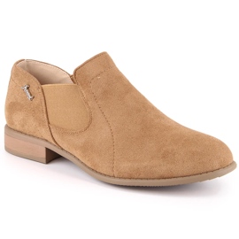Scarpe slip-on da donna in camoscio beige Jezzi ASA142-26A