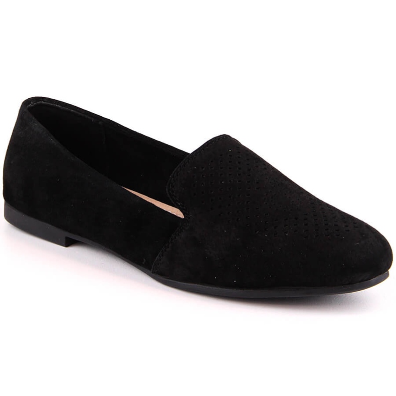 Comode scarpe slip-on in pelle scamosciata nera S.Barski LR29515 nero