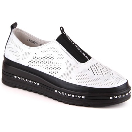 Comode scarpe slip-on in pelle argento traforato S.Barski LR29089