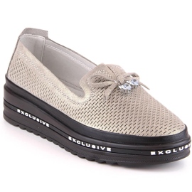 S.Barski AL22400 scarpe da donna comode senza lacci in pelle color oro d'oro