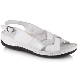 Sandali piatti da donna in pelle bianca T.Sokolski L22-521