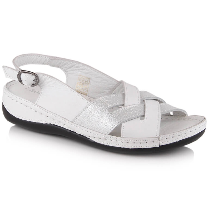 Sandali piatti da donna in pelle bianca T.Sokolski L22-521
