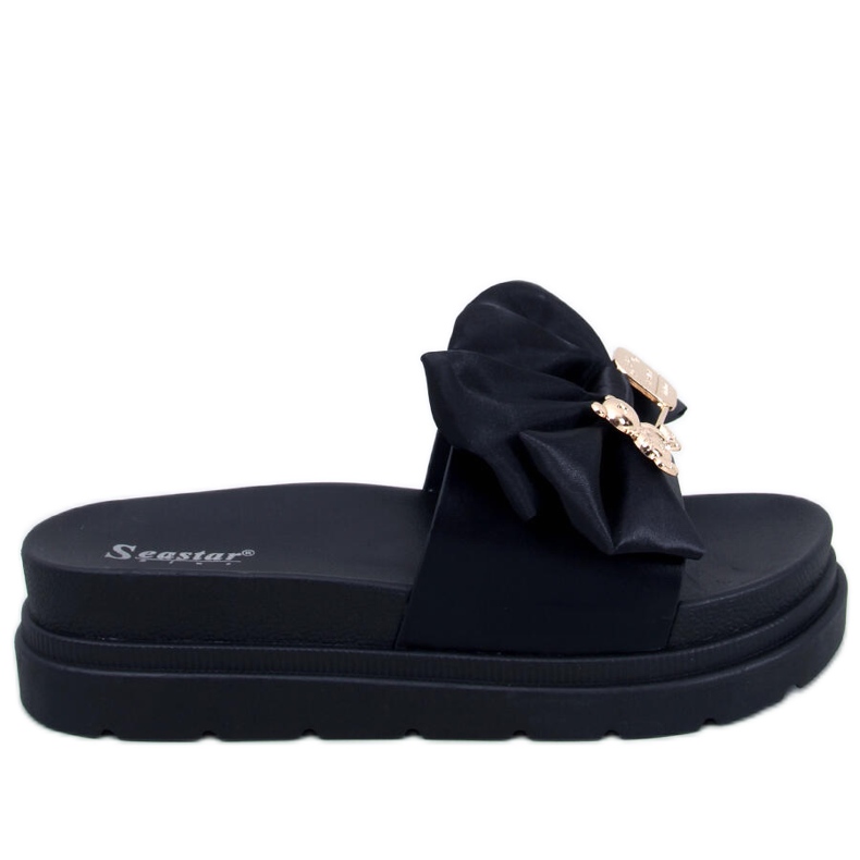 BM Pantofole Teddy Black con plateau e orsetto nero