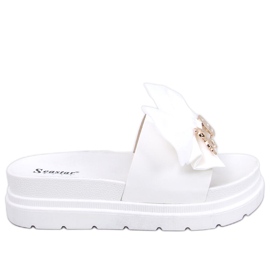 BM Ciabatte Teddy White con plateau a forma di orsetto bianca