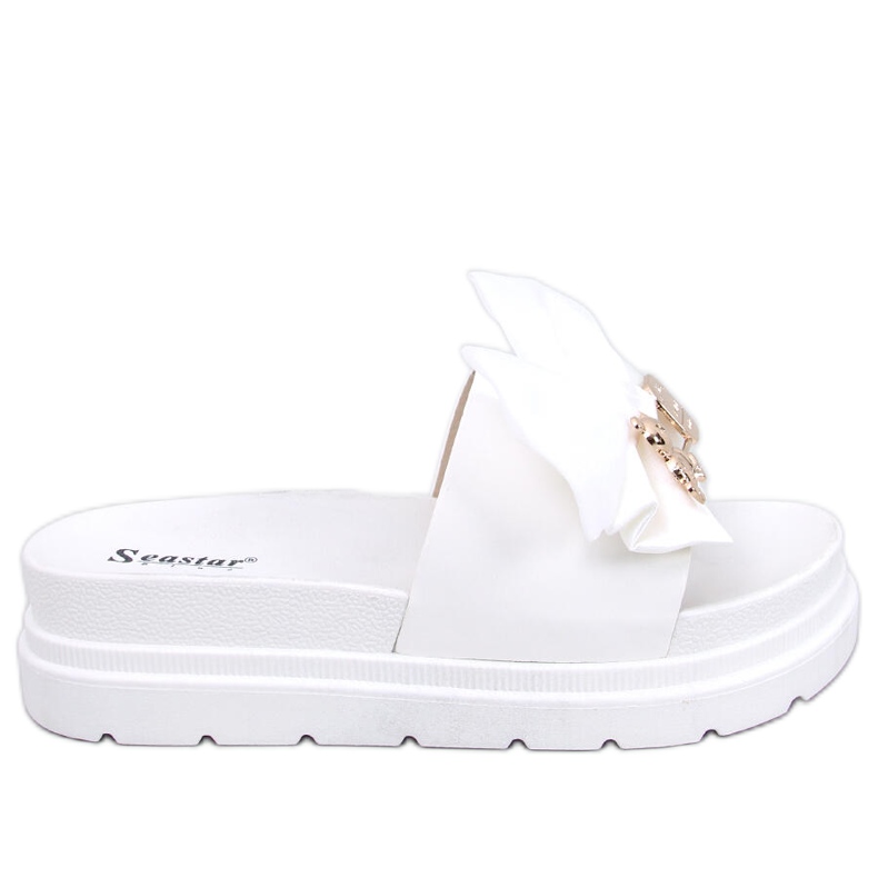 BM Ciabatte Teddy White con plateau a forma di orsetto bianca