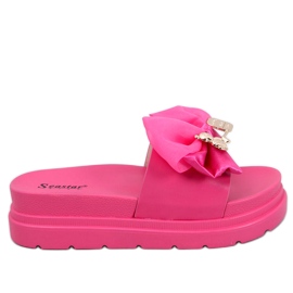 BM Pantofole Teddy Fucsia con plateau orsetto rosa
