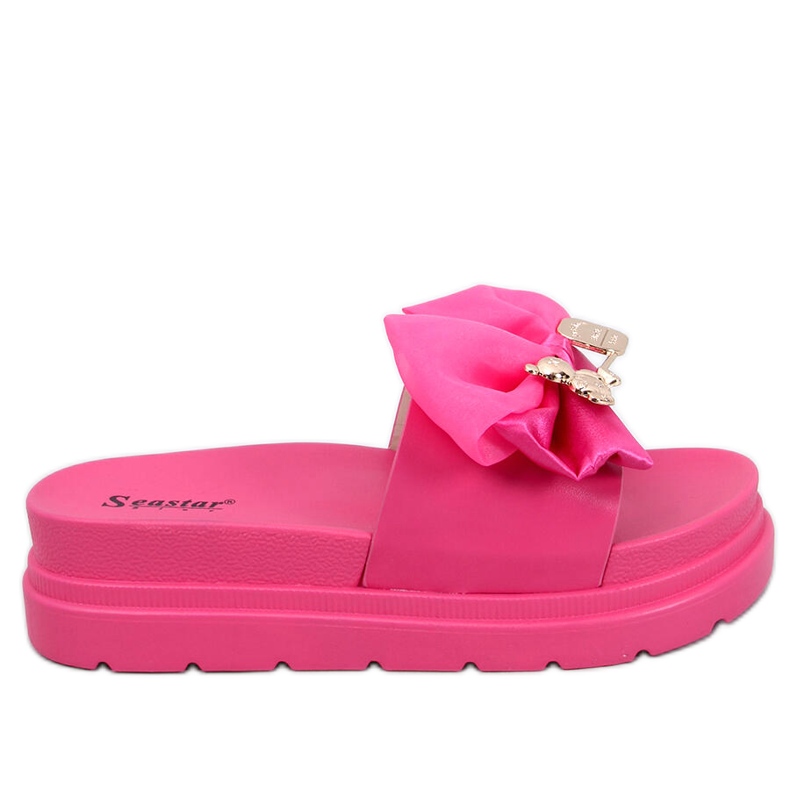 BM Pantofole Teddy Fucsia con plateau orsetto rosa
