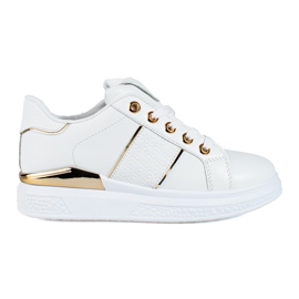 Scarpe sportive da donna bianche e oro Sneakers Shelovet bianca