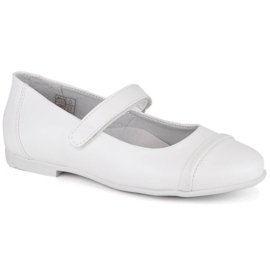 Ballerine da comunione per bambina con velcro bianche Kornecki 6492 bianco