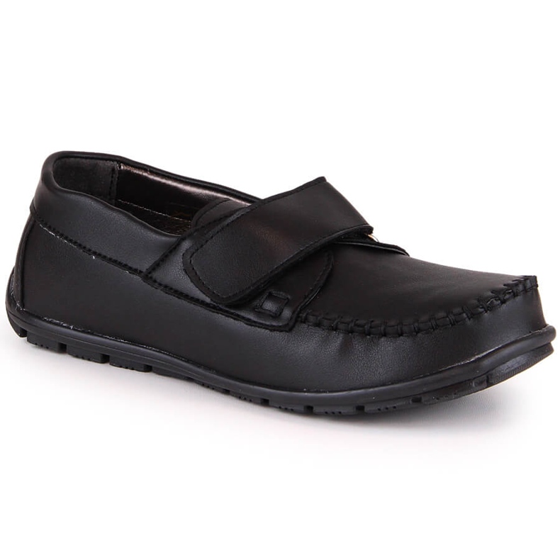 Mocassini formali bambino con velcro neri Kornecki 6804 nero