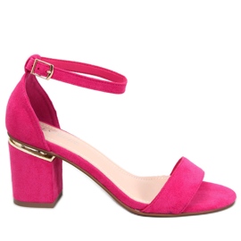 BM Dicarlo Sandali con tacco in camoscio fucsia rosa