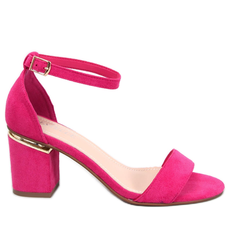 BM Dicarlo Sandali con tacco in camoscio fucsia rosa