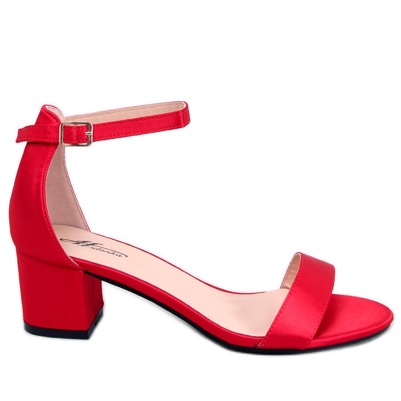 Sandali Clarence Red con tacco basso rosso