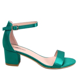 Sandali con tacco basso di Clarence Green verde