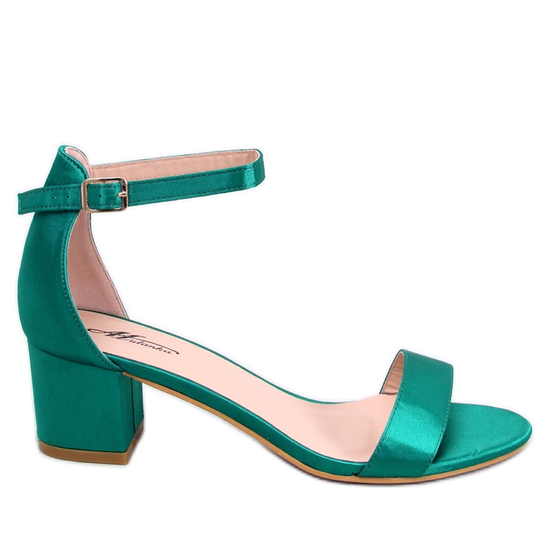 Sandali con tacco basso di Clarence Green verde