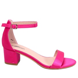 Clarence Sandali fucsia con tacco basso rosa