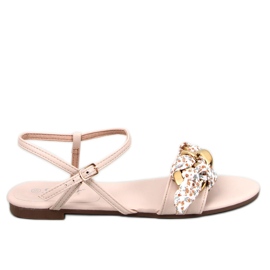 Agena Sandali beige con catena