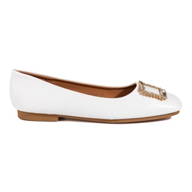 Ballerine da donna con punta squadrata in vernice bianca di Shelovet