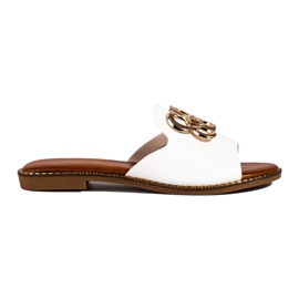 Eleganti sandali bianchi con fibbia Shelovet bianco