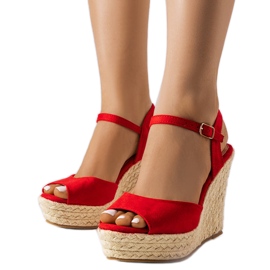 Espadrillas con zeppa rosse di Cécile rosso