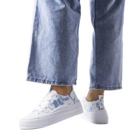 Sneakers bianche con accenti blu di Blais bianco