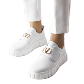 Sneaker Vinceza bianche con velcro bianca